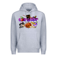 Heather Grey Counselor Halloween Premium Hoodie - LillyAllenDesigns