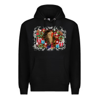 Black indian hat christmas Premium Hoodie - AdoDesignShop
