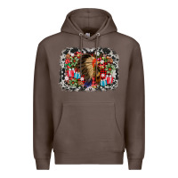 Coffee indian hat christmas Premium Hoodie - AdoDesignShop