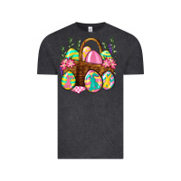 Vintage Black Easter eggs with basket Easter Day Vintage Tee - Neo Western