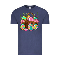 Easter Eggs With Basket Easter Day Vintage Tee | Teevron