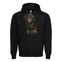 Black dachshund Zipper Hoodie - BarkalooDesign