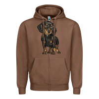 Chestnut dachshund Zipper Hoodie - BarkalooDesign
