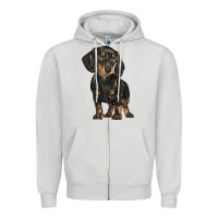 Dove Grey dachshund Zipper Hoodie - BarkalooDesign