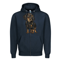 Navy dachshund Zipper Hoodie - BarkalooDesign