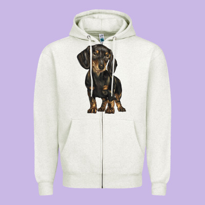 Dachshund Zipper Hoodie Designed By Barkaloodesign