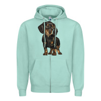Seafoam dachshund Zipper Hoodie - BarkalooDesign