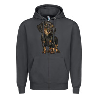 Smoke dachshund Zipper Hoodie - BarkalooDesign