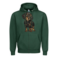 Sports Green dachshund Zipper Hoodie - BarkalooDesign