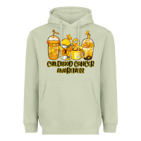 Matcha Childhood Cancer Awareness coffee cups Heavyweight Hoodie - NancyCooperArtShop