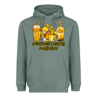 Sage Childhood Cancer Awareness coffee cups Heavyweight Hoodie - NancyCooperArtShop