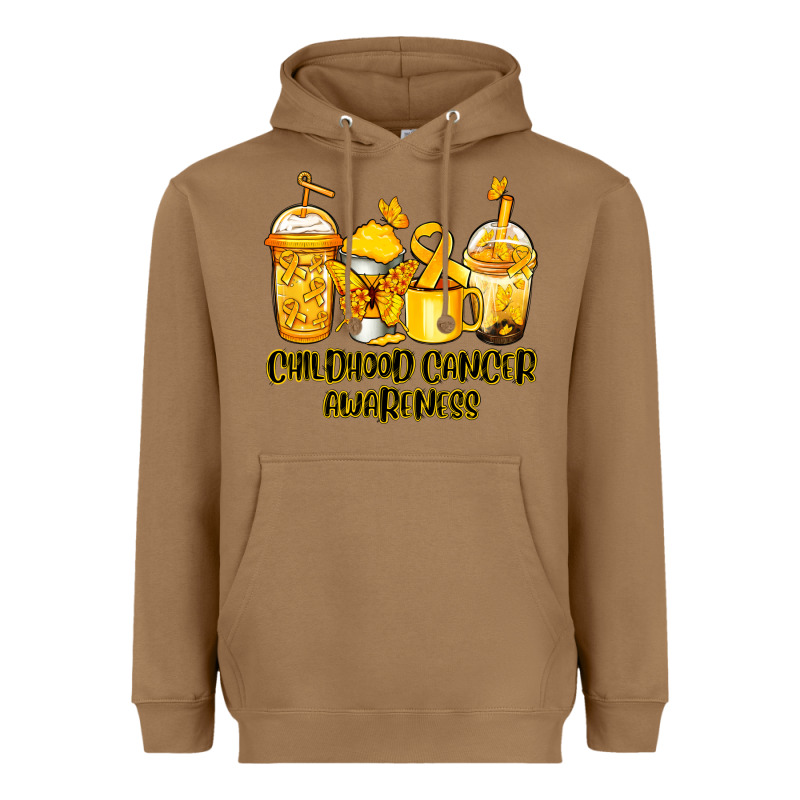 Childhood Cancer Awareness Coffee Cups Heavyweight Hoodie by NancyCooperArtShop | Teevron