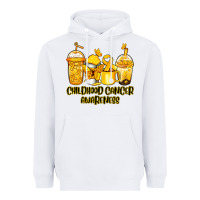 White Childhood Cancer Awareness coffee cups Heavyweight Hoodie - NancyCooperArtShop