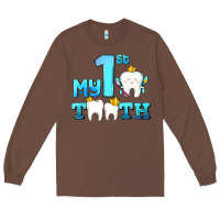 Chestnut my first tooth with teeth Long Sleeve Tee - AdoDesignShop