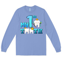Colony Blue my first tooth with teeth Long Sleeve Tee - AdoDesignShop