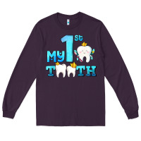 Plum my first tooth with teeth Long Sleeve Tee - AdoDesignShop
