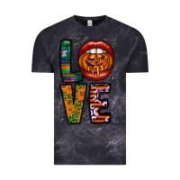 Cloud Black Love Halloween Lips Vintage Tee - CowhideDigitalArt