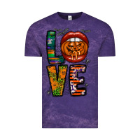 Cloud Purple Love Halloween Lips Vintage Tee - CowhideDigitalArt