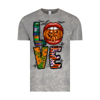 Cloud Rock Love Halloween Lips Vintage Tee - CowhideDigitalArt
