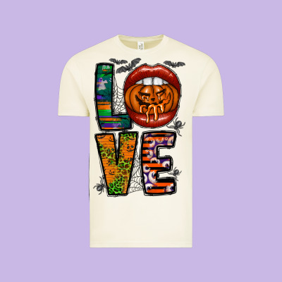 Love Halloween Lips Vintage Tee Designed By Cowhidedigitalart