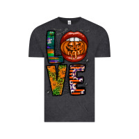 Vintage Black Love Halloween Lips Vintage Tee - CowhideDigitalArt