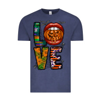 Vintage Denim Love Halloween Lips Vintage Tee - CowhideDigitalArt