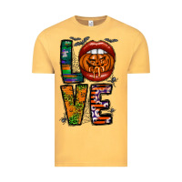 Vintage Mustard Love Halloween Lips Vintage Tee - CowhideDigitalArt