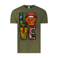 Vintage Olive Love Halloween Lips Vintage Tee - CowhideDigitalArt
