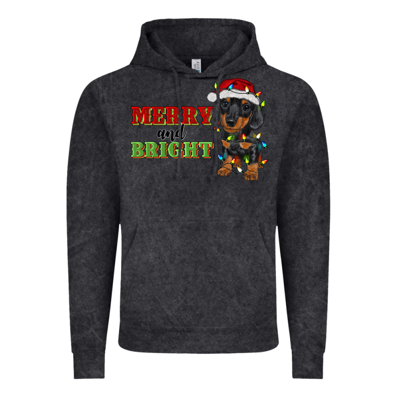 Merry And Bright Dachshund Vintage Hoodie by RanaPortraitStore | Teevron