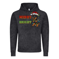 Vintage Black merry and bright dachshund Vintage Hoodie - RanaPortraitStore