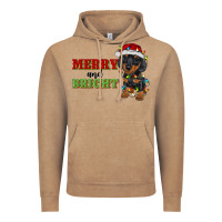 Vintage Coffee merry and bright dachshund Vintage Hoodie - RanaPortraitStore