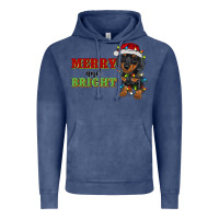 Vintage Denim merry and bright dachshund Vintage Hoodie - RanaPortraitStore
