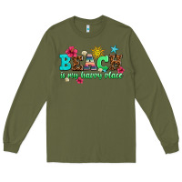 Army Green beach is my happy place Long Sleeve Tee - AdoDesignShop