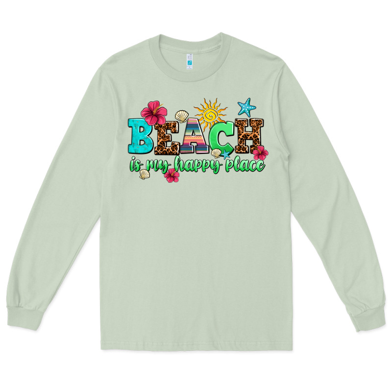 Beach Is My Happy Place Long Sleeve Tee by AdoDesignShop | Teevron