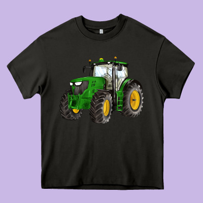 Western Farm Tractor Heavy Core Tee Designed By Artiststas