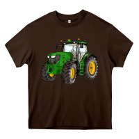 Chocolate Brown western farm tractor Heavy Core Tee - Artiststas