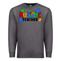 Charcoal Heather ausome teacher Premium Sweatshirt - MaliasSmallBusiness