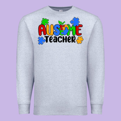 Ausome Teacher Premium Sweatshirt Designed By Maliassmallbusiness