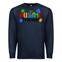 Navy ausome teacher Premium Sweatshirt - MaliasSmallBusiness