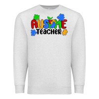 Oatmeal Heather ausome teacher Premium Sweatshirt - MaliasSmallBusiness