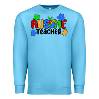 Ocean Blue ausome teacher Premium Sweatshirt - MaliasSmallBusiness