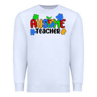 White ausome teacher Premium Sweatshirt - MaliasSmallBusiness
