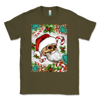 Army Green Christmas hippie skeleton santa Classic Tee - Artiststas