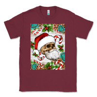 Burgundy Christmas hippie skeleton santa Classic Tee - Artiststas