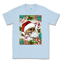 Dusty Blue Christmas hippie skeleton santa Classic Tee - Artiststas