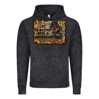 Vintage Black life is better with a dachshund Vintage Hoodie - RanaPortraitStore