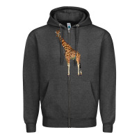 Charcoal Heather giraffe Zipper Hoodie - LillyAllenDesigns