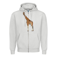 Dove Grey giraffe Zipper Hoodie - LillyAllenDesigns