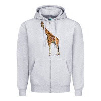 Heather Grey giraffe Zipper Hoodie - LillyAllenDesigns