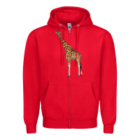 Red giraffe Zipper Hoodie - LillyAllenDesigns